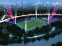 ночной вид стадиона Яхрома